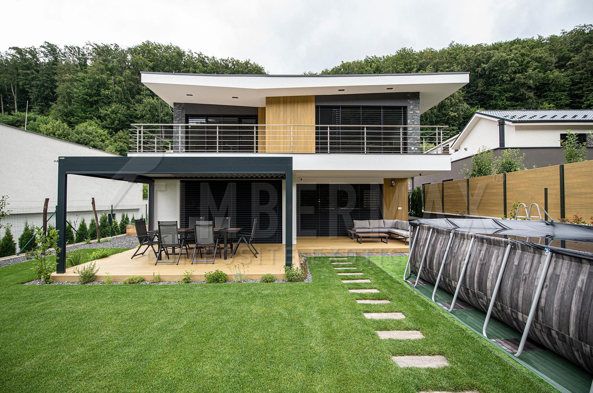modern family house with a rainscreen facade and composite panels for the facade