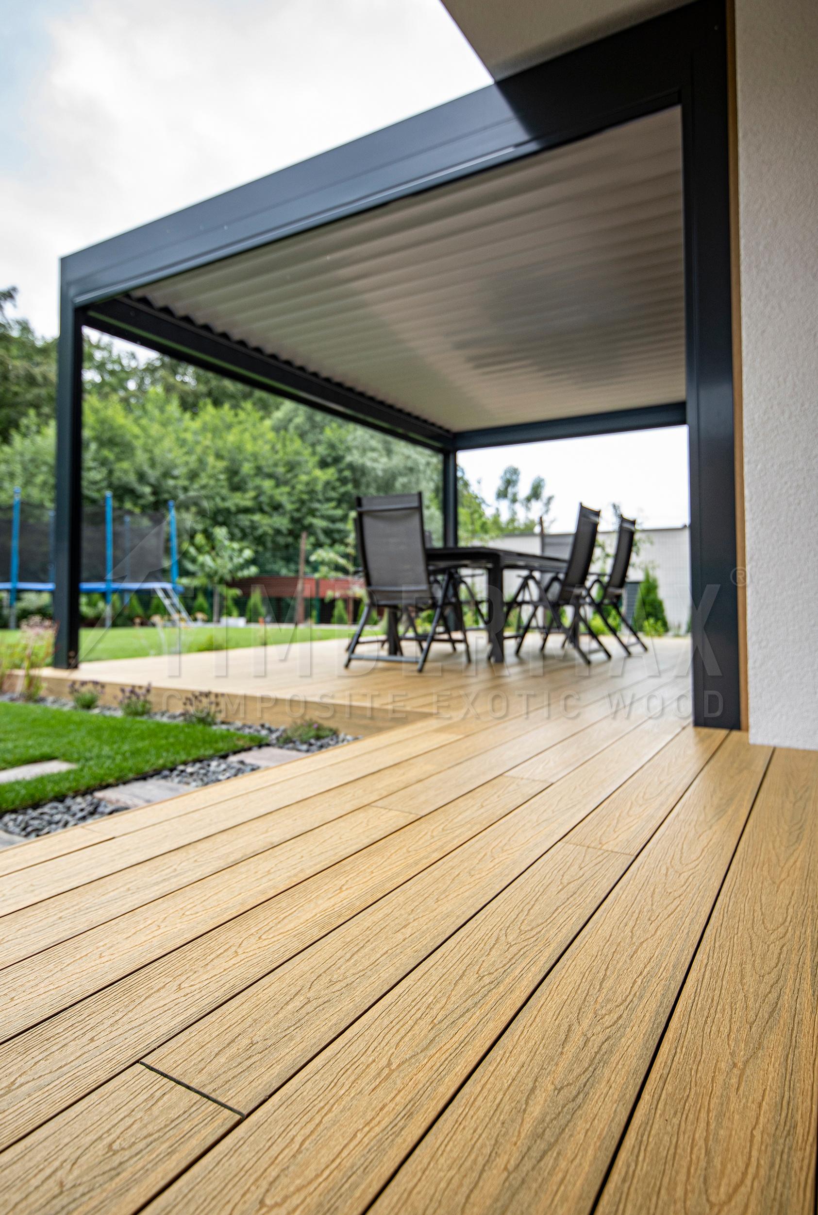 wpc floor for the terrace on the covered terrace at the family house