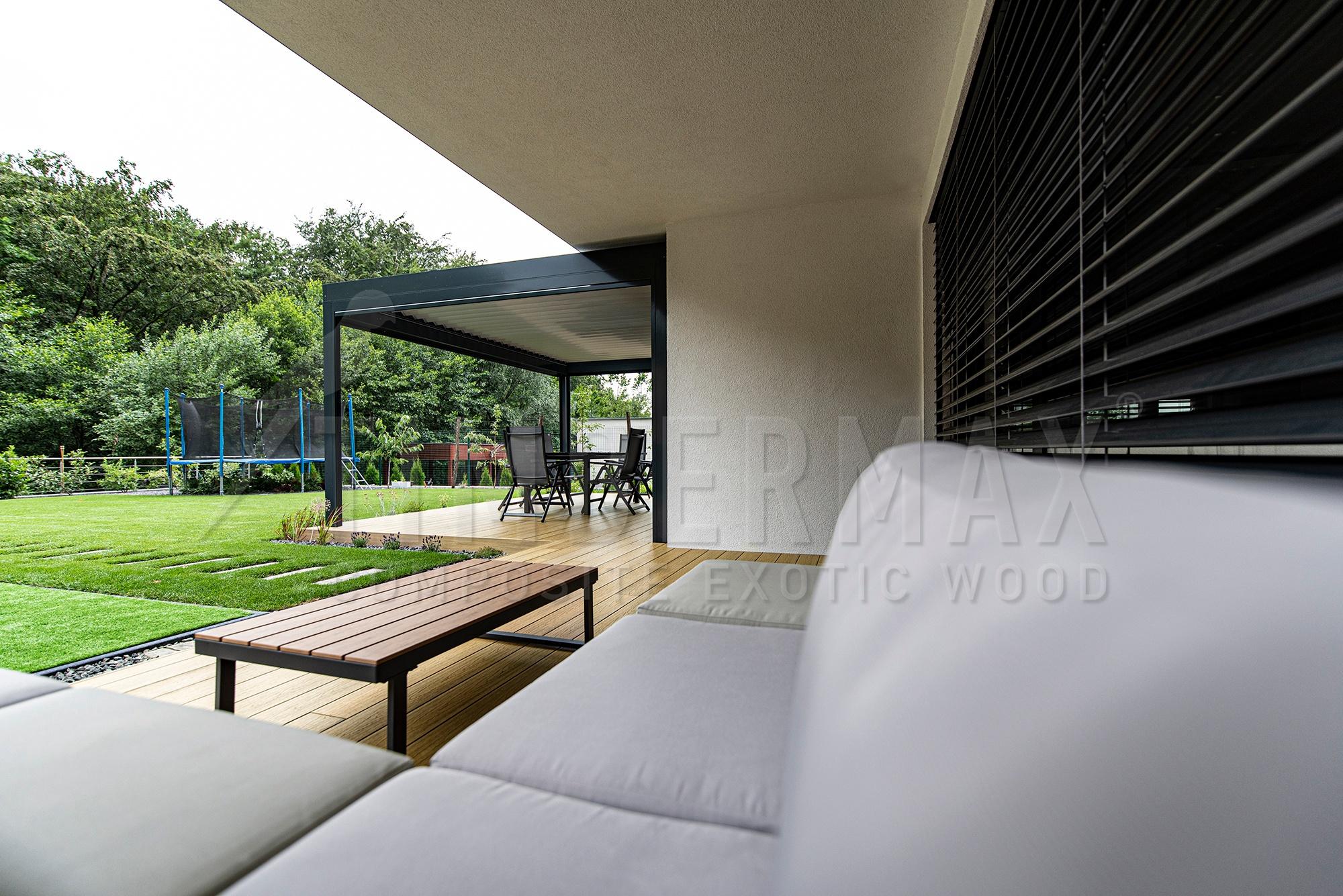 covered terrace with wpc floor for the terrace at the family house