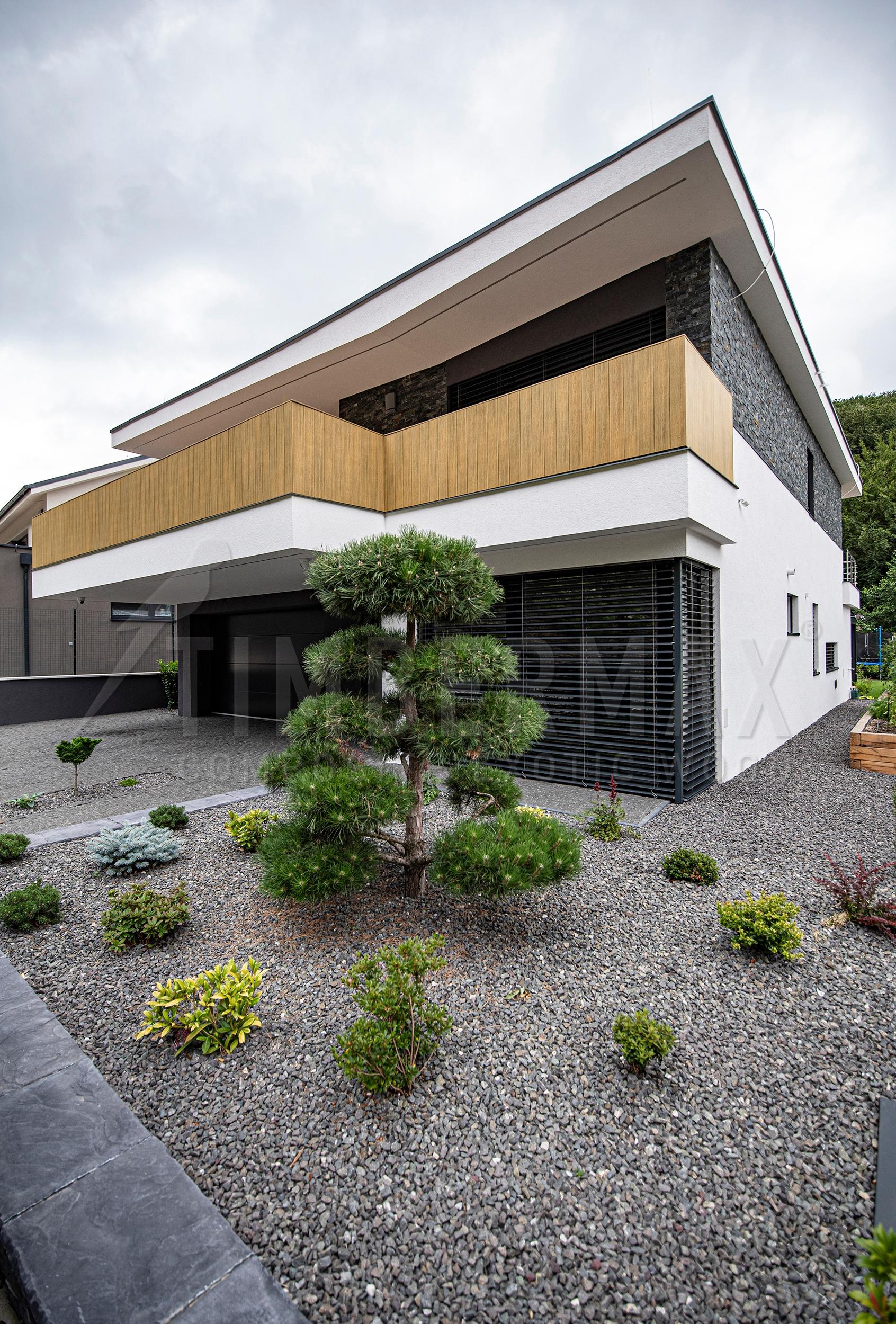 composite panels for the facade and a modern ventilated facade of a family house