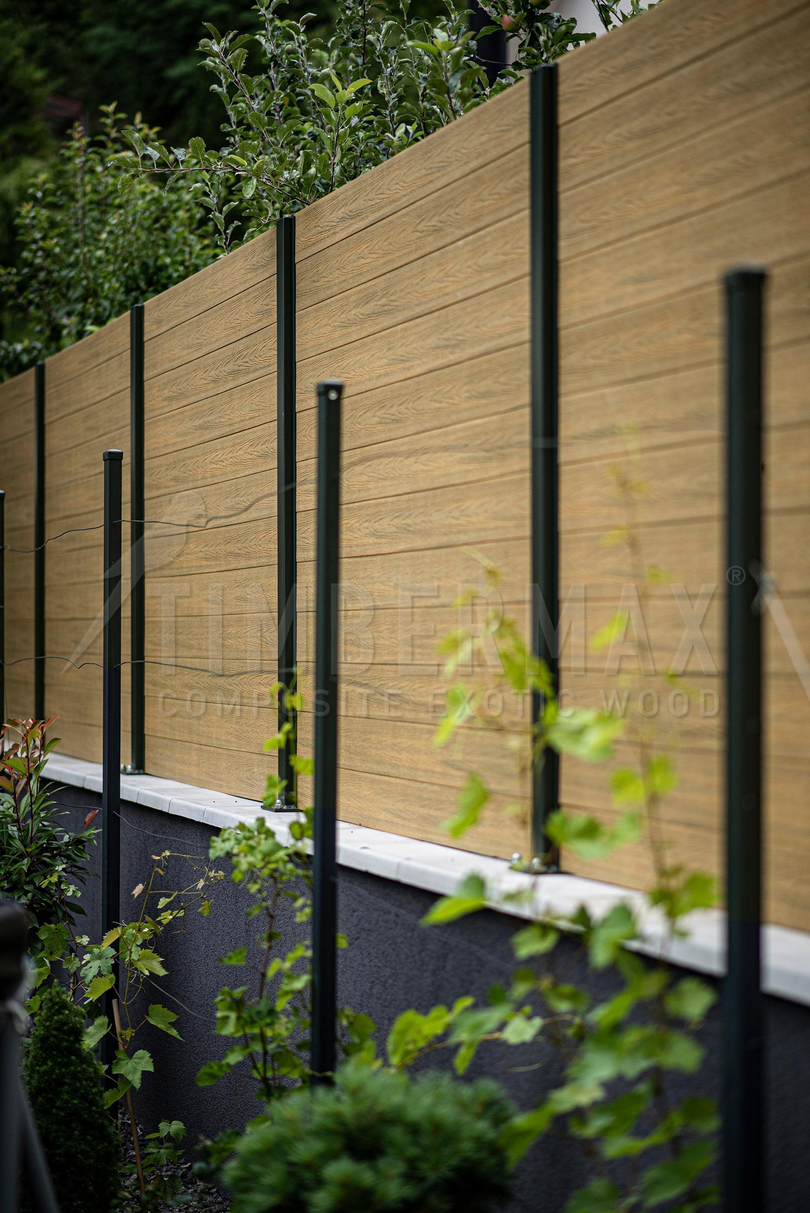 wpc fences made of wood-plastic boards for a fence in a modern exterior