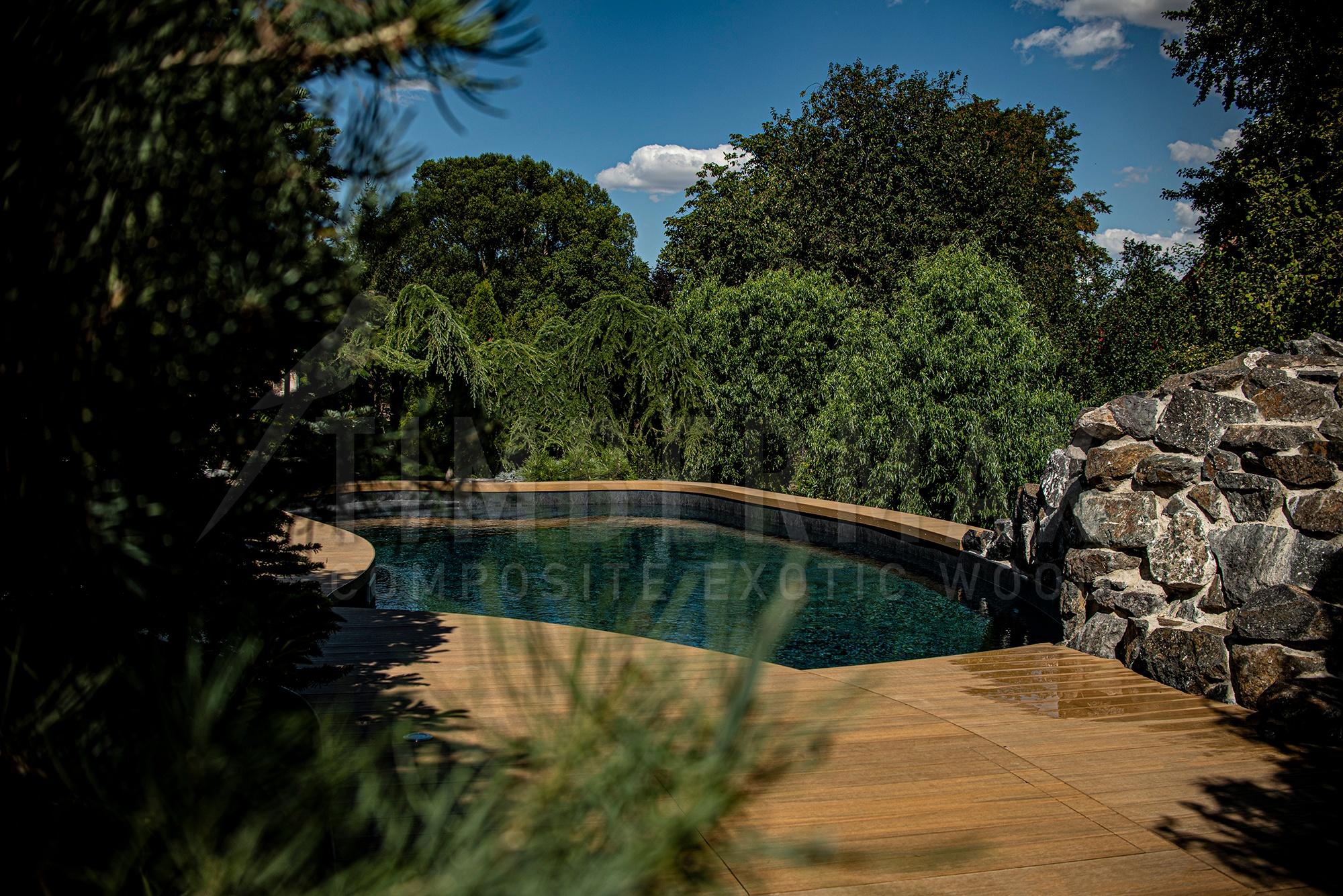 composite decking and wpc decking decking around the pool