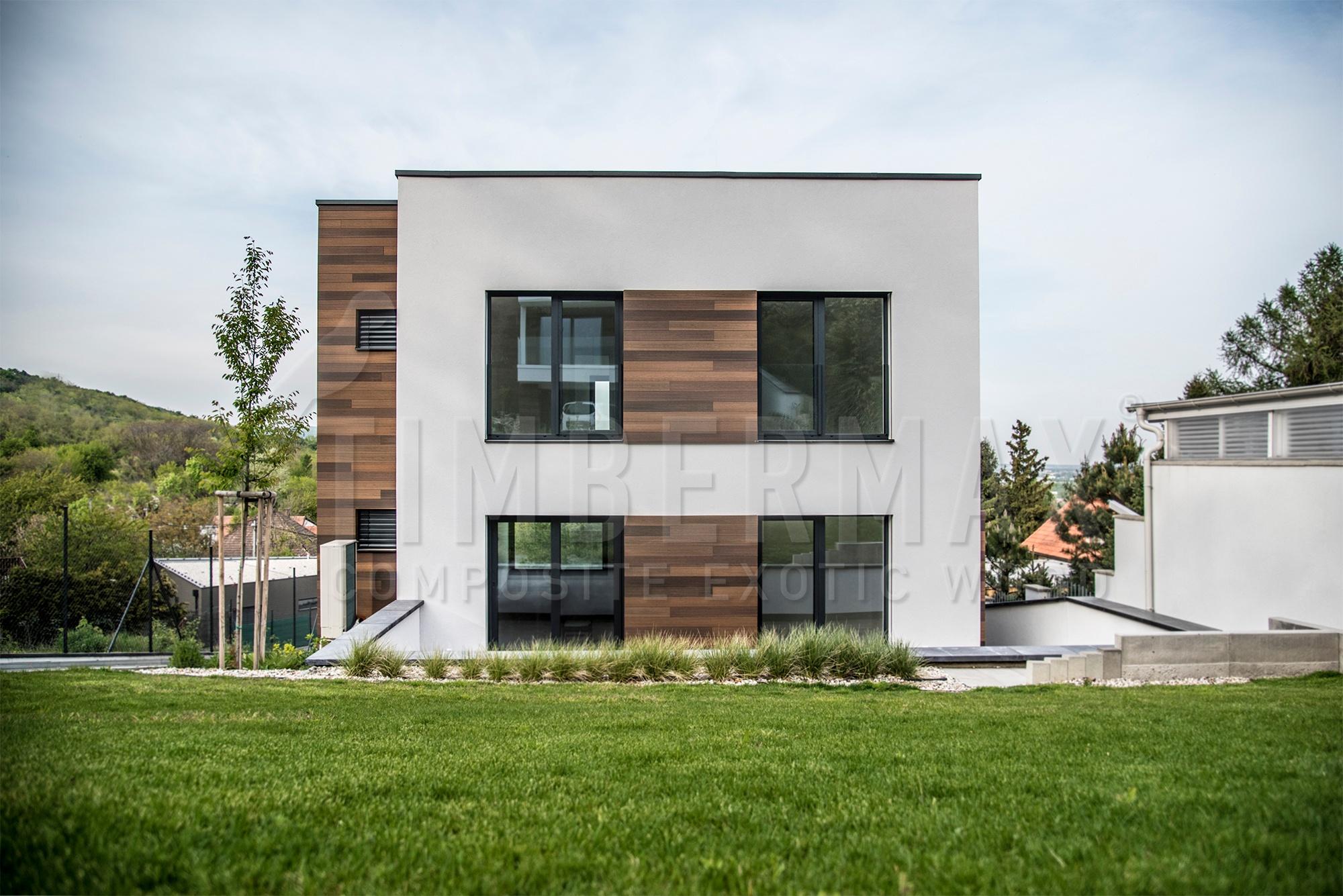 family house with a ventilated facade made of composite facade cladding