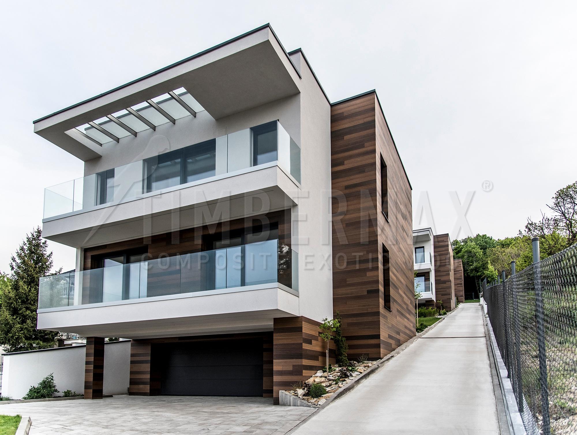 modern house with a ventilated facade made of TIMBERMAX composite boards