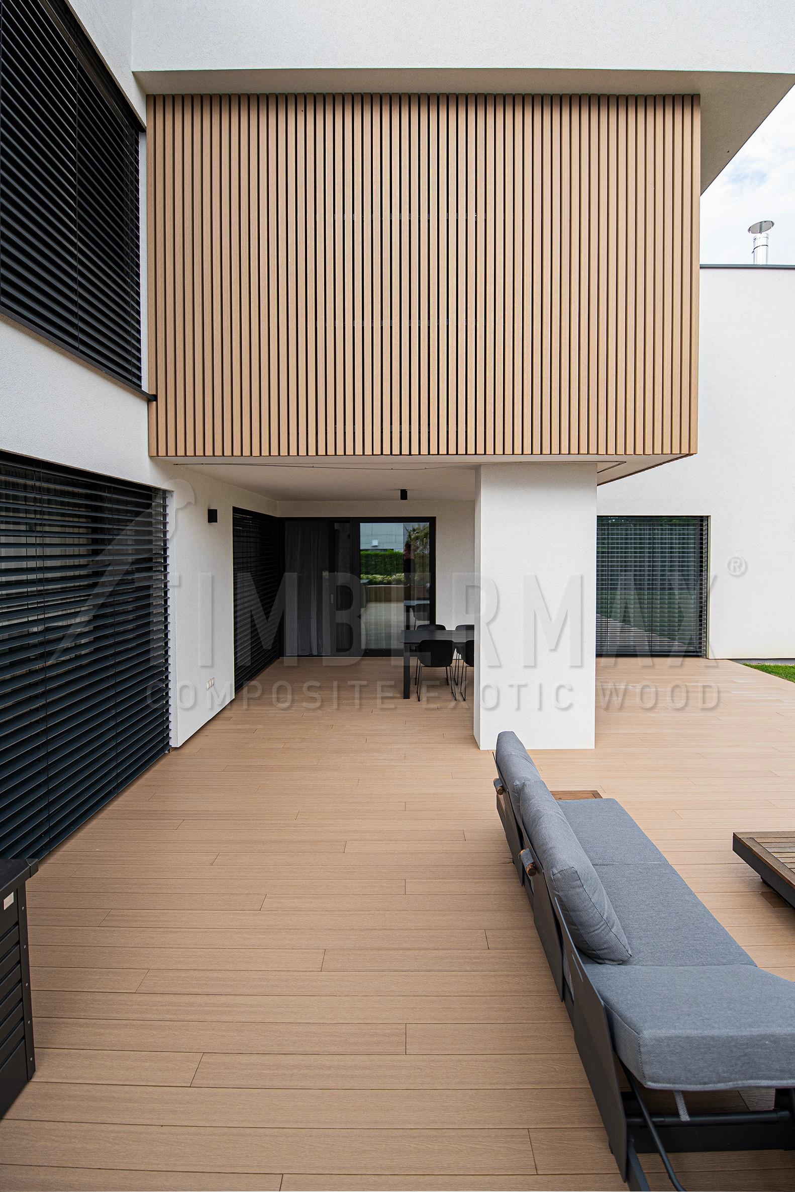 terrace at the family house made of composite terrace boards