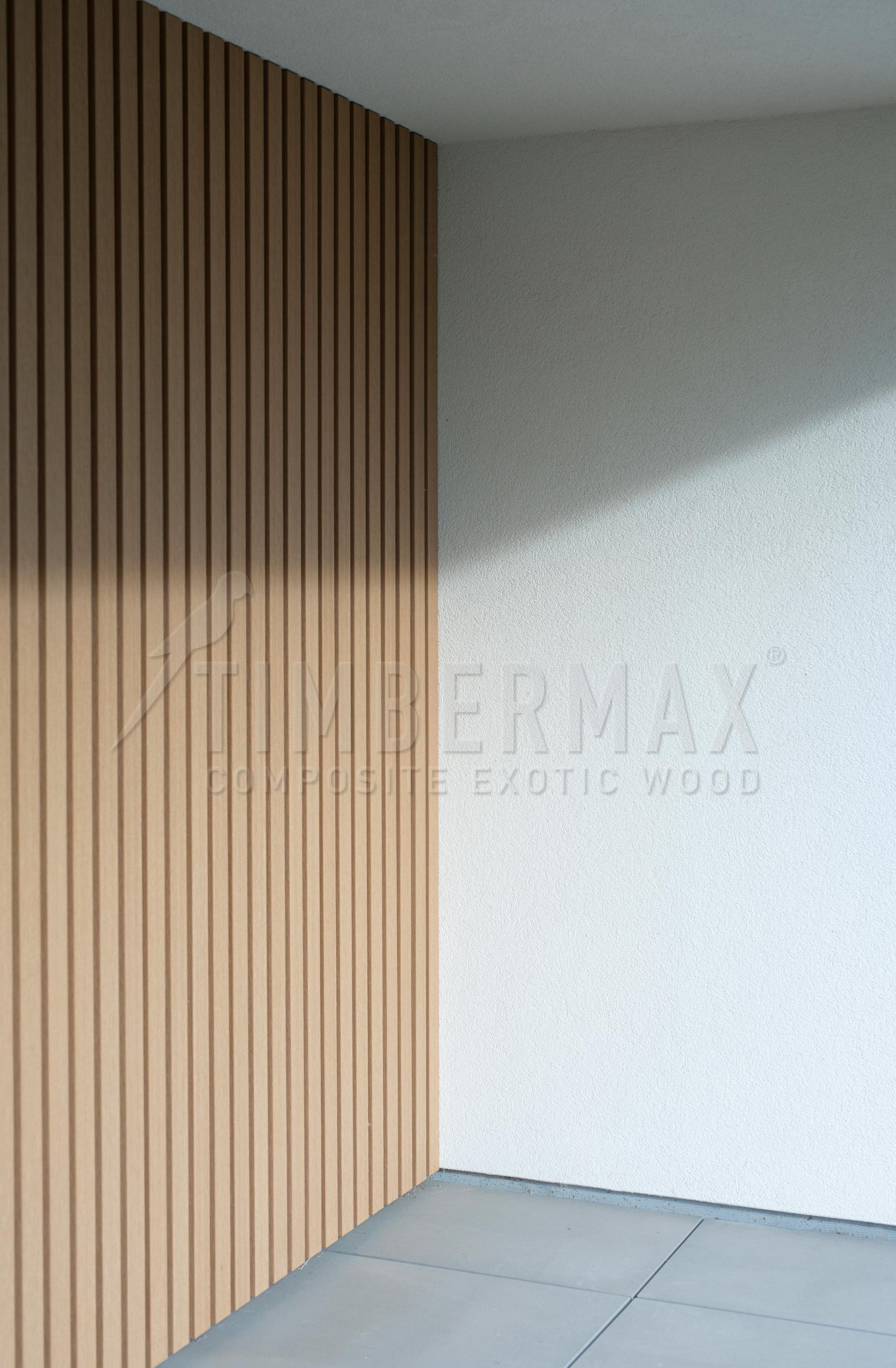 detail of modern facade cladding made of slats