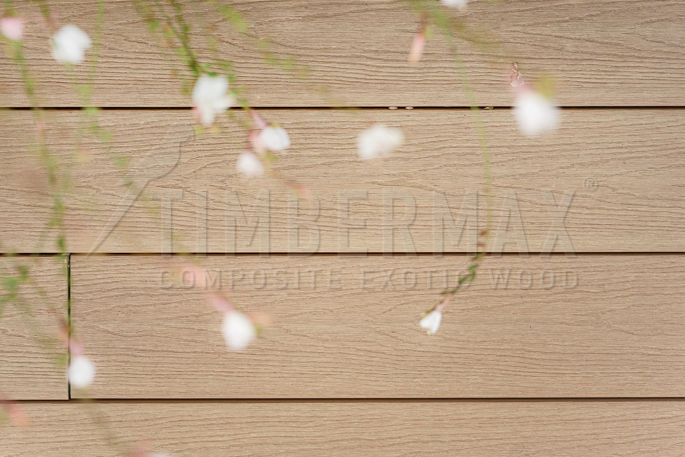 detail of the structure of composite decking boards