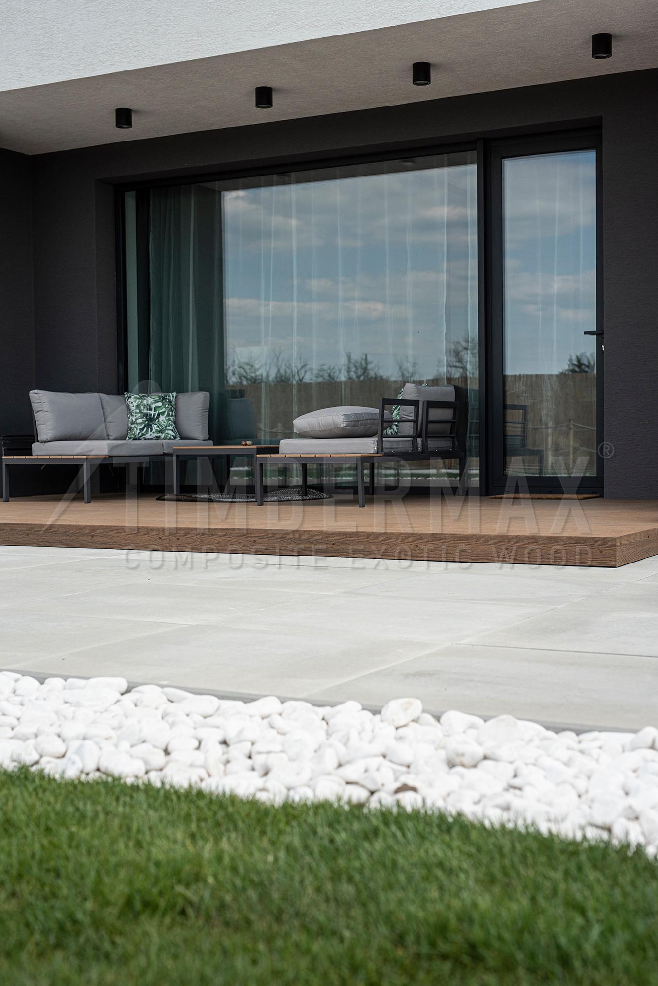 composite terrace boards at the rest area of ​​the house