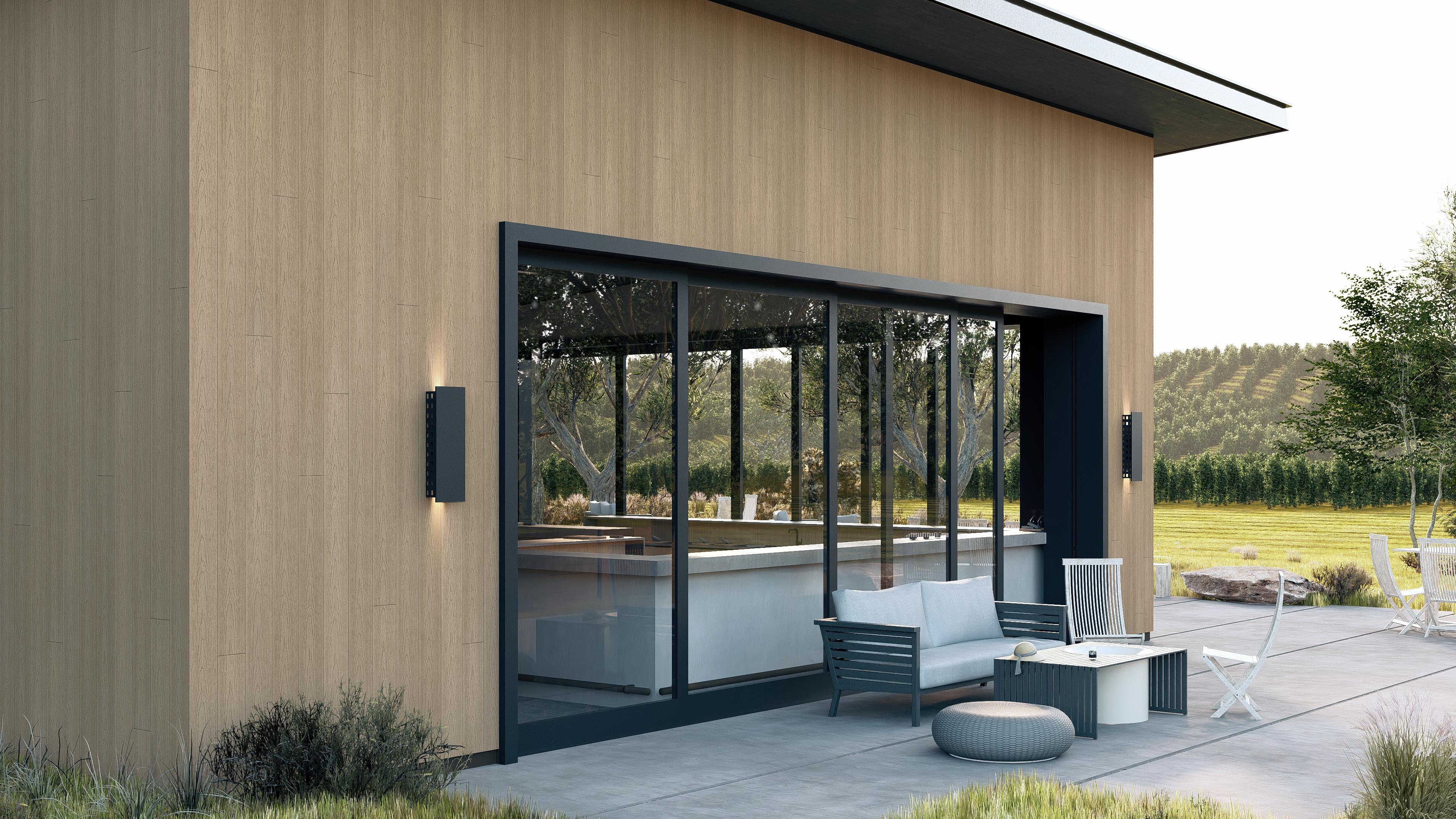 Visualizations of the boards on the facade – accoya