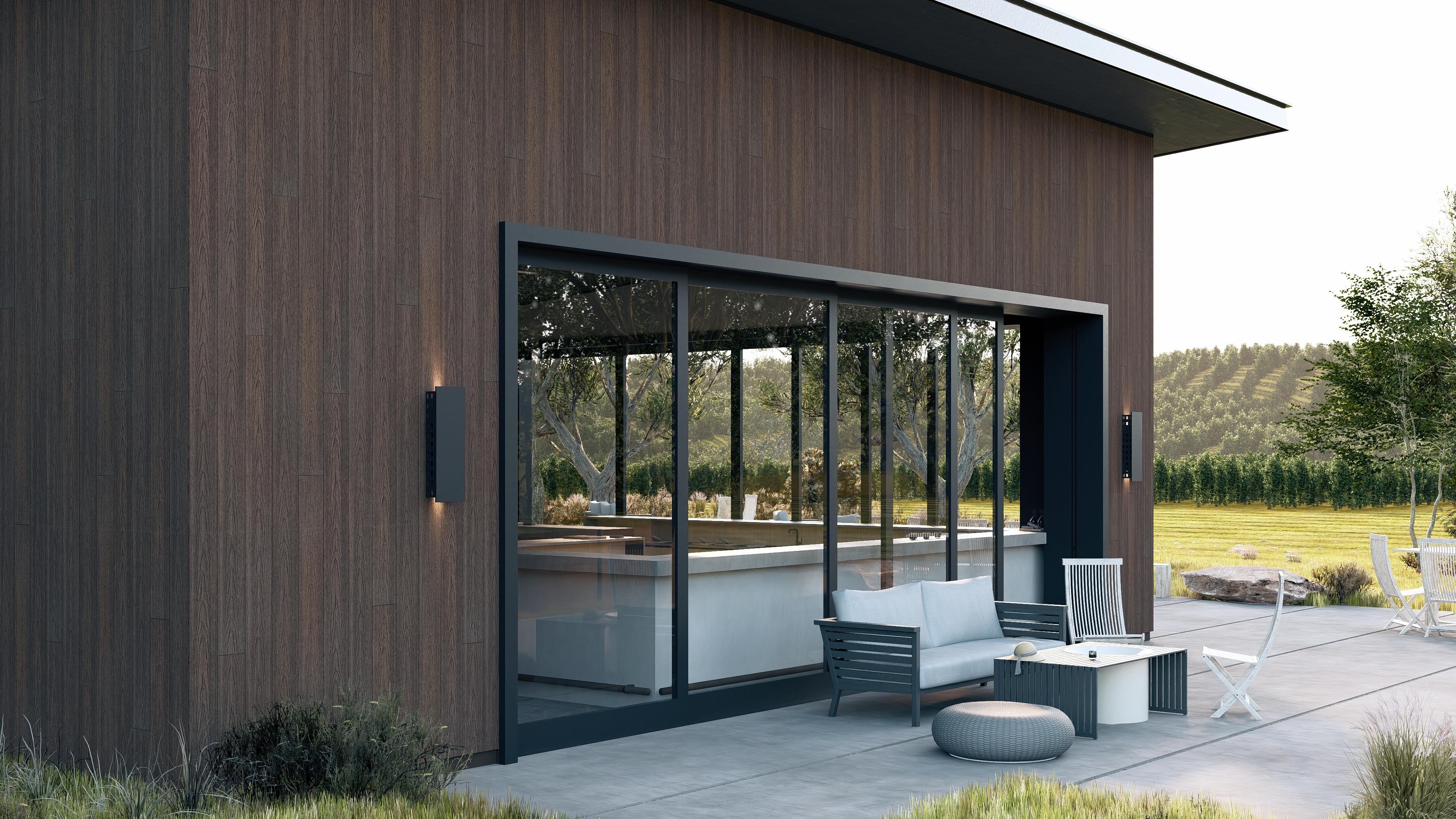 Visualizations of the boards on the facade – bangkirai