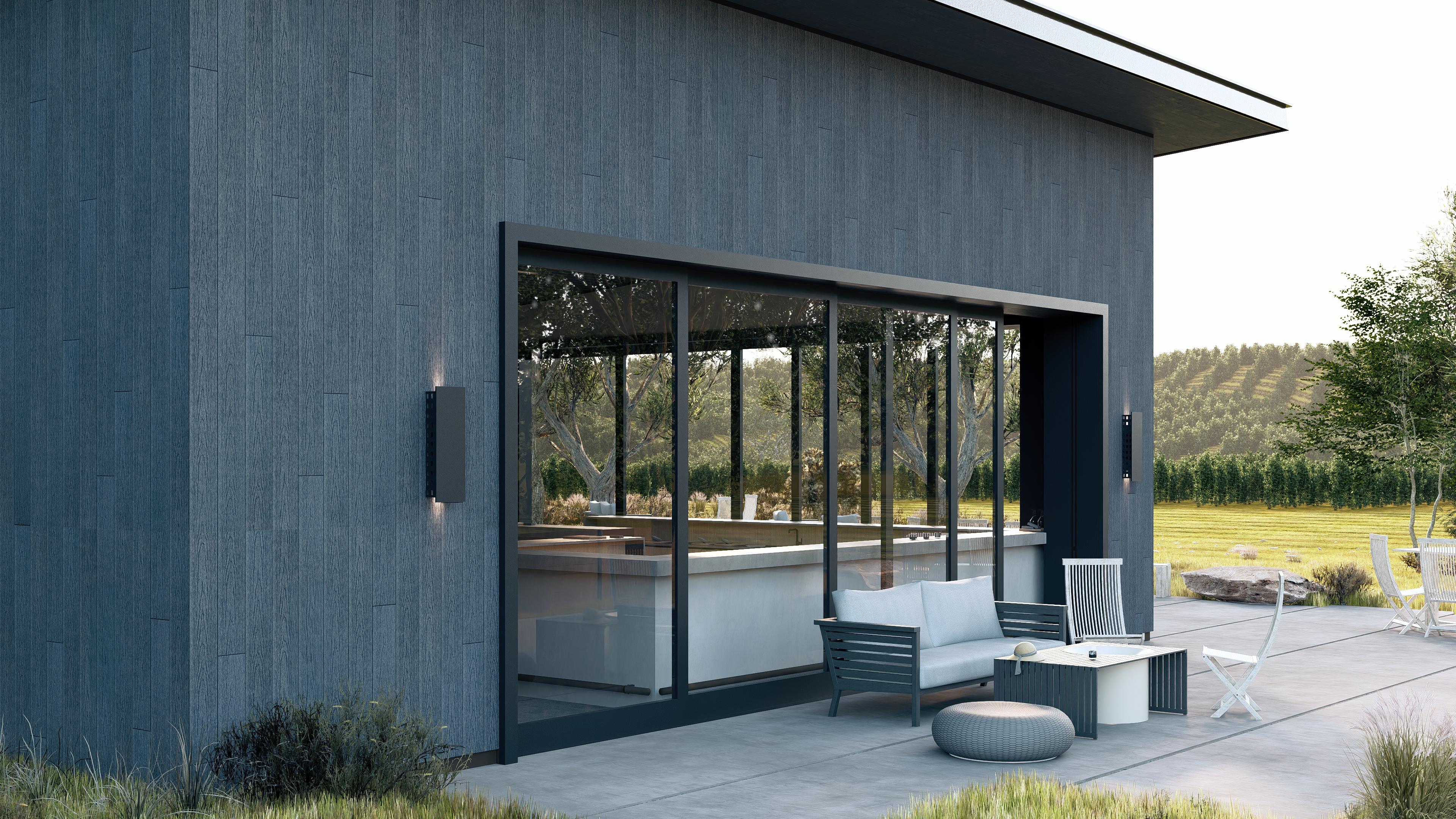 Visualizations of the boards on the facade – ebony