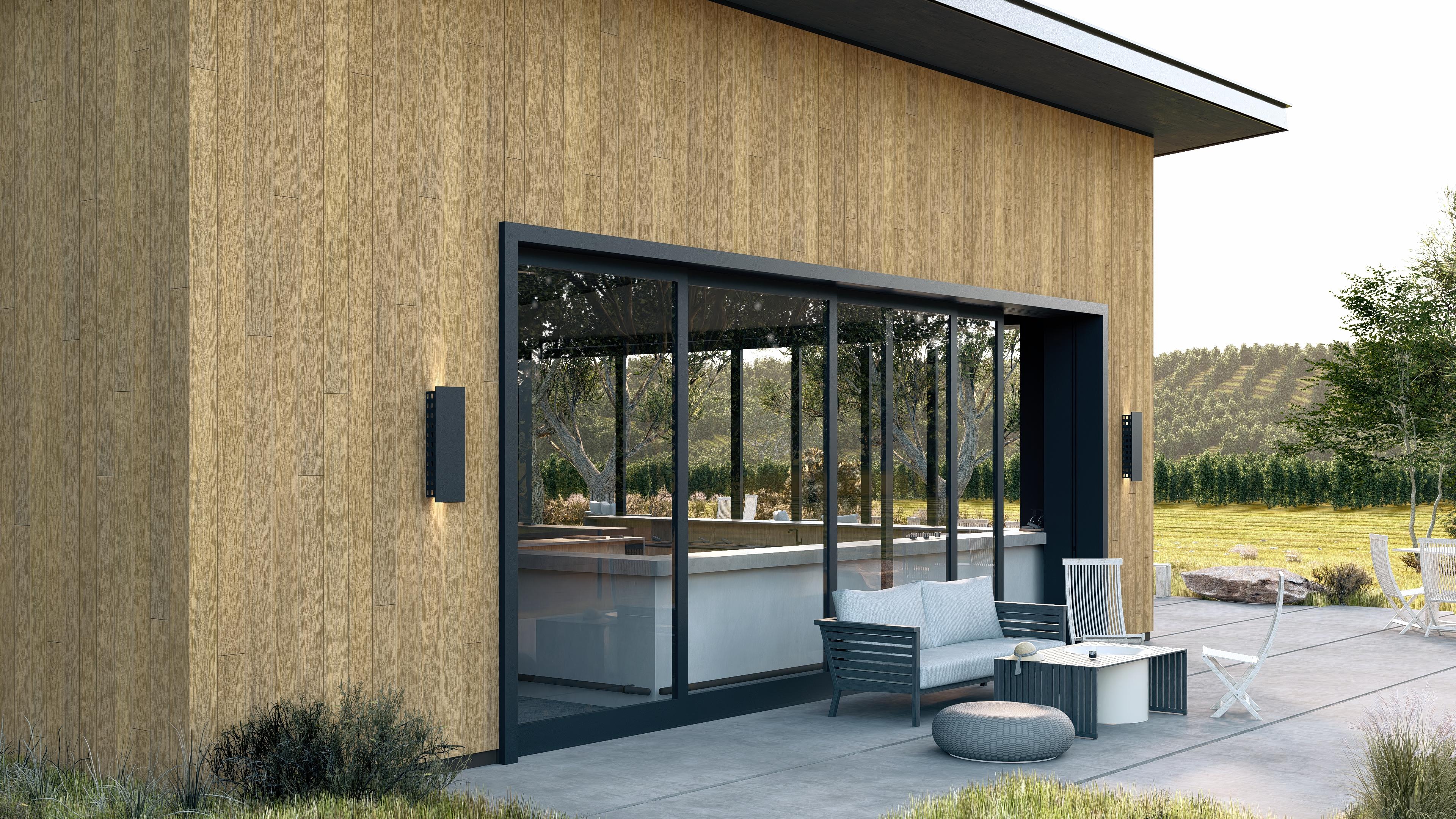 Visualizations of the boards on the facade – garapa
