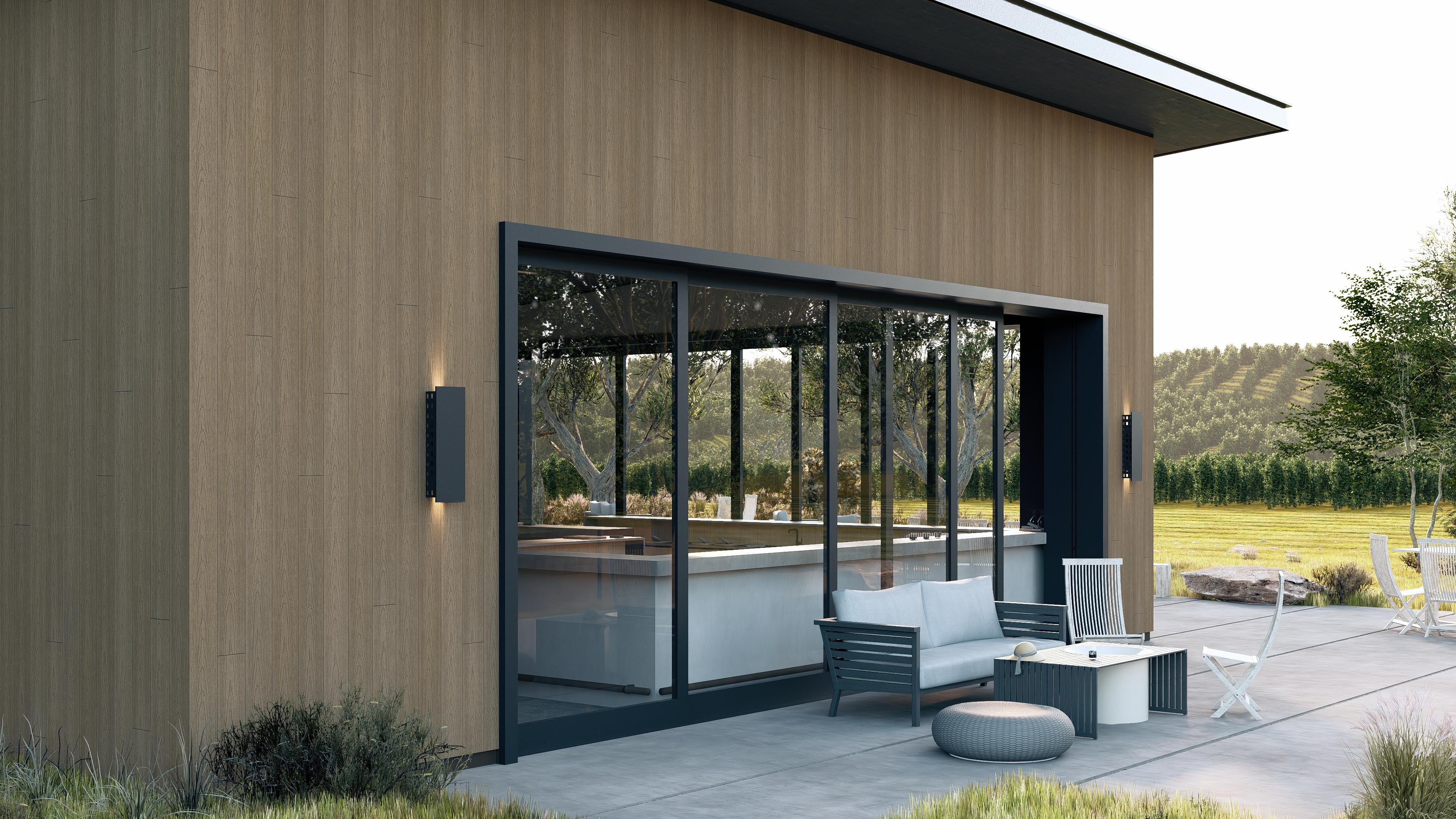 Exterior cladding visualisation – okume
