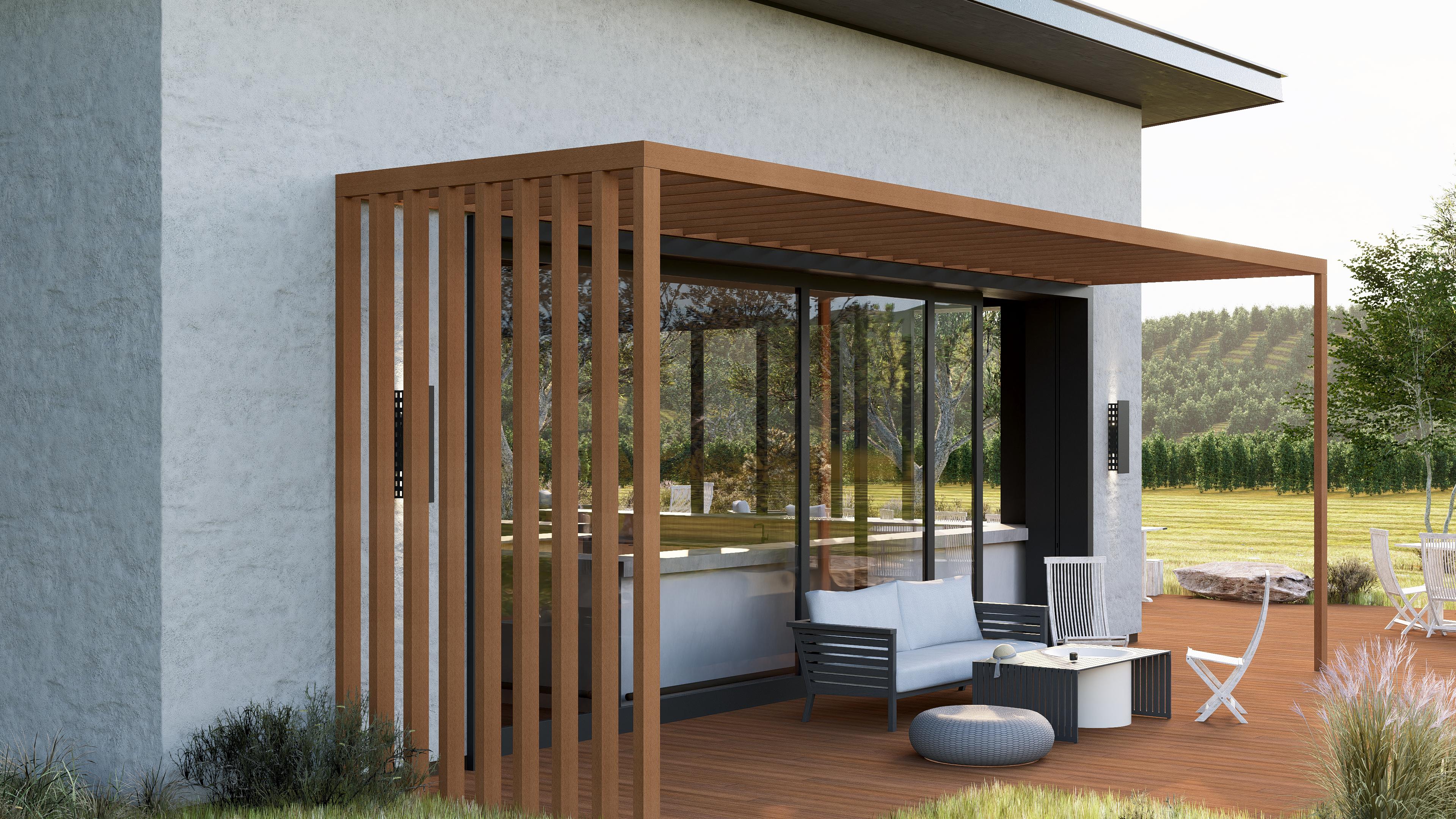 Sunshade visualisation – mahagony