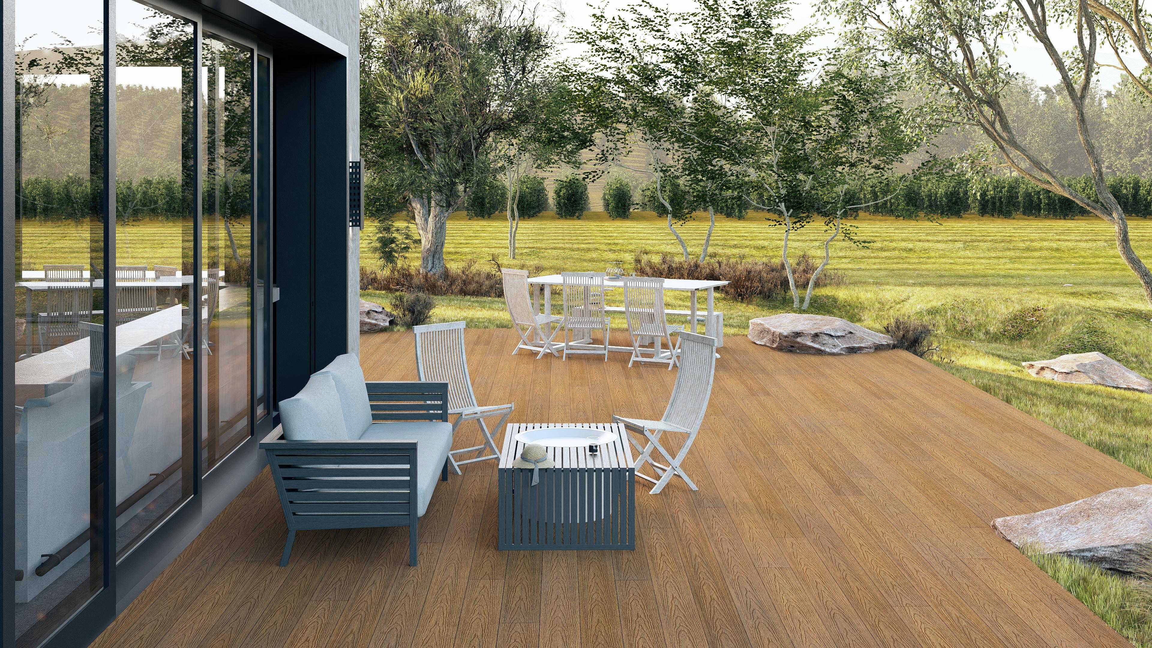 Visualizations of the slabs on the terrace – meranti