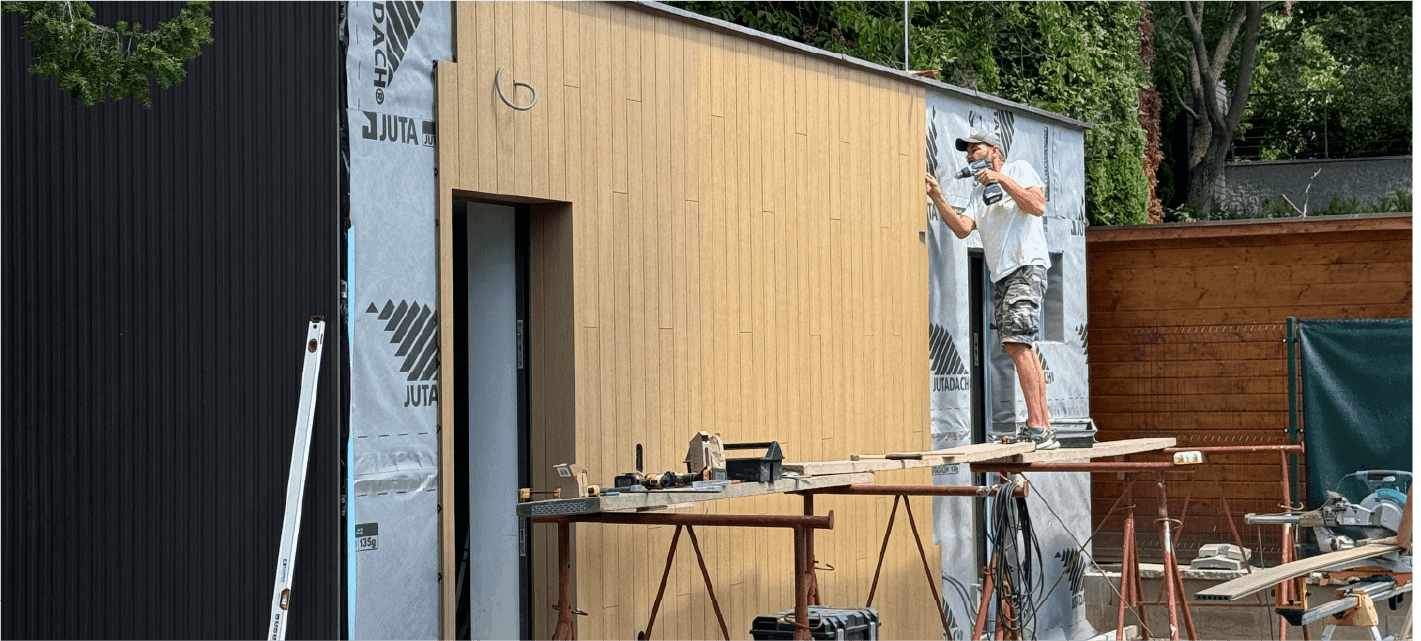 Odvetraná kompozitná fasáda Timbermax – montáž, krok 7