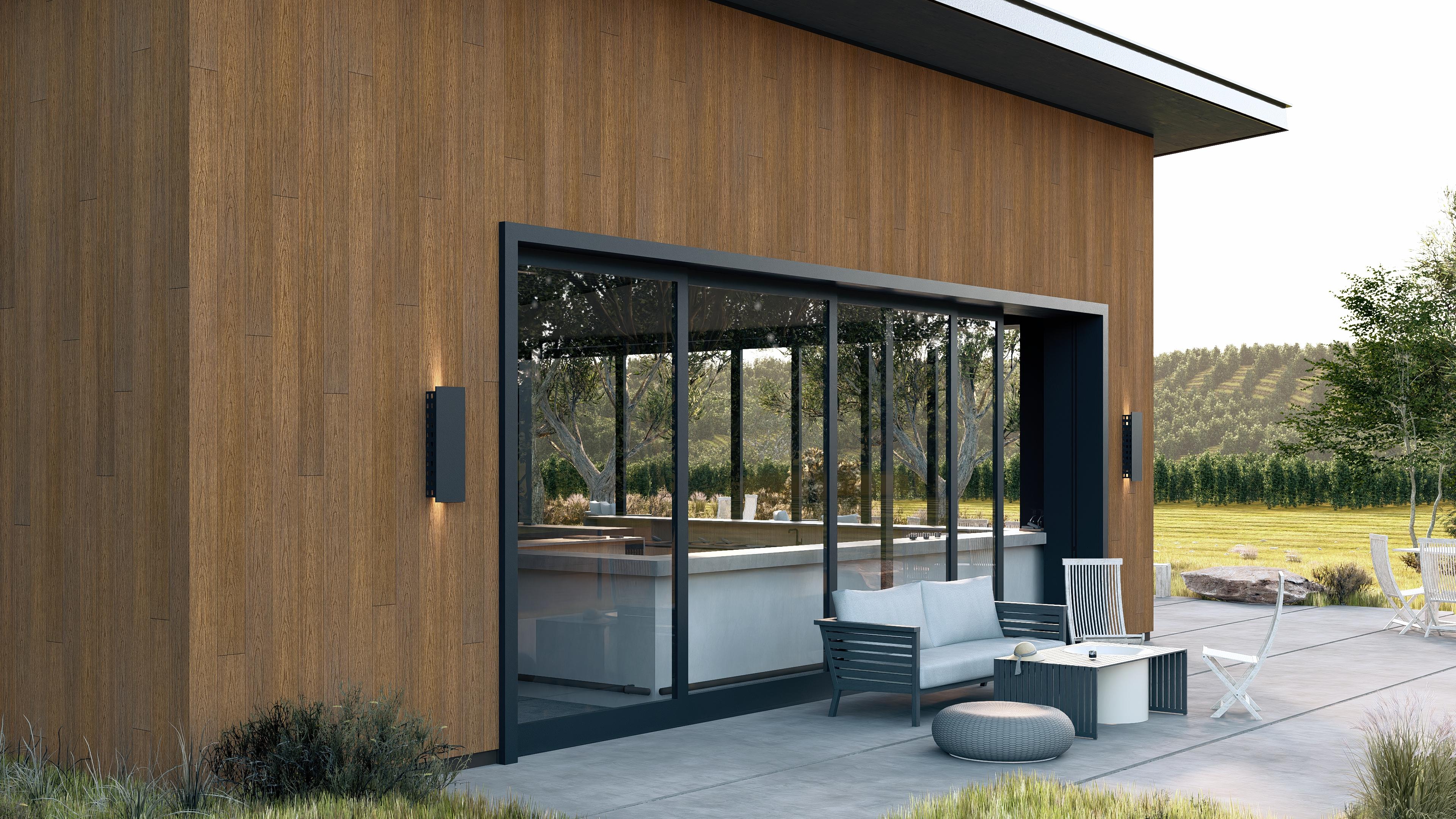 Exterior cladding visualisation – meranti