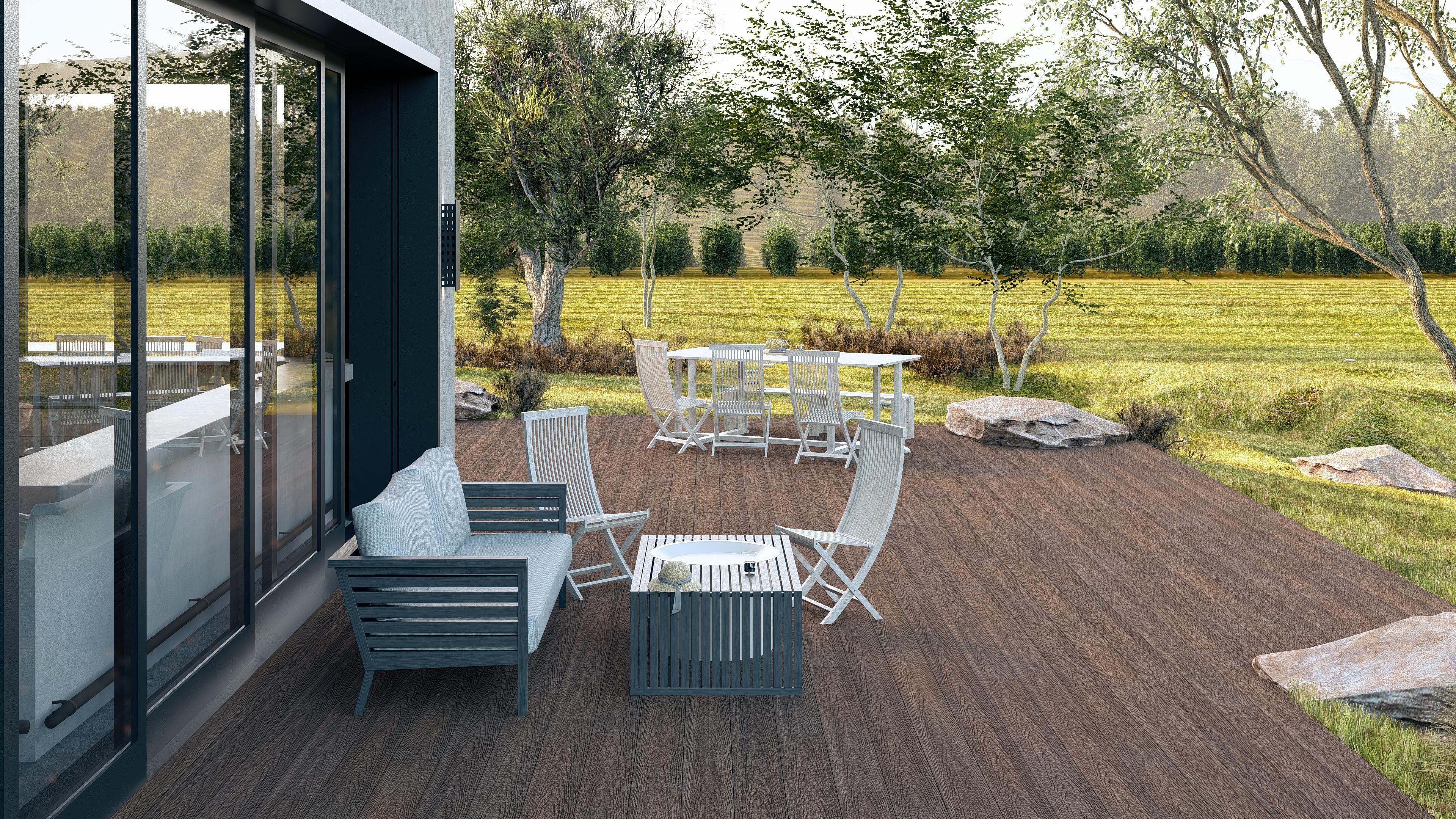 Pool-decking visualisation – bangkirai