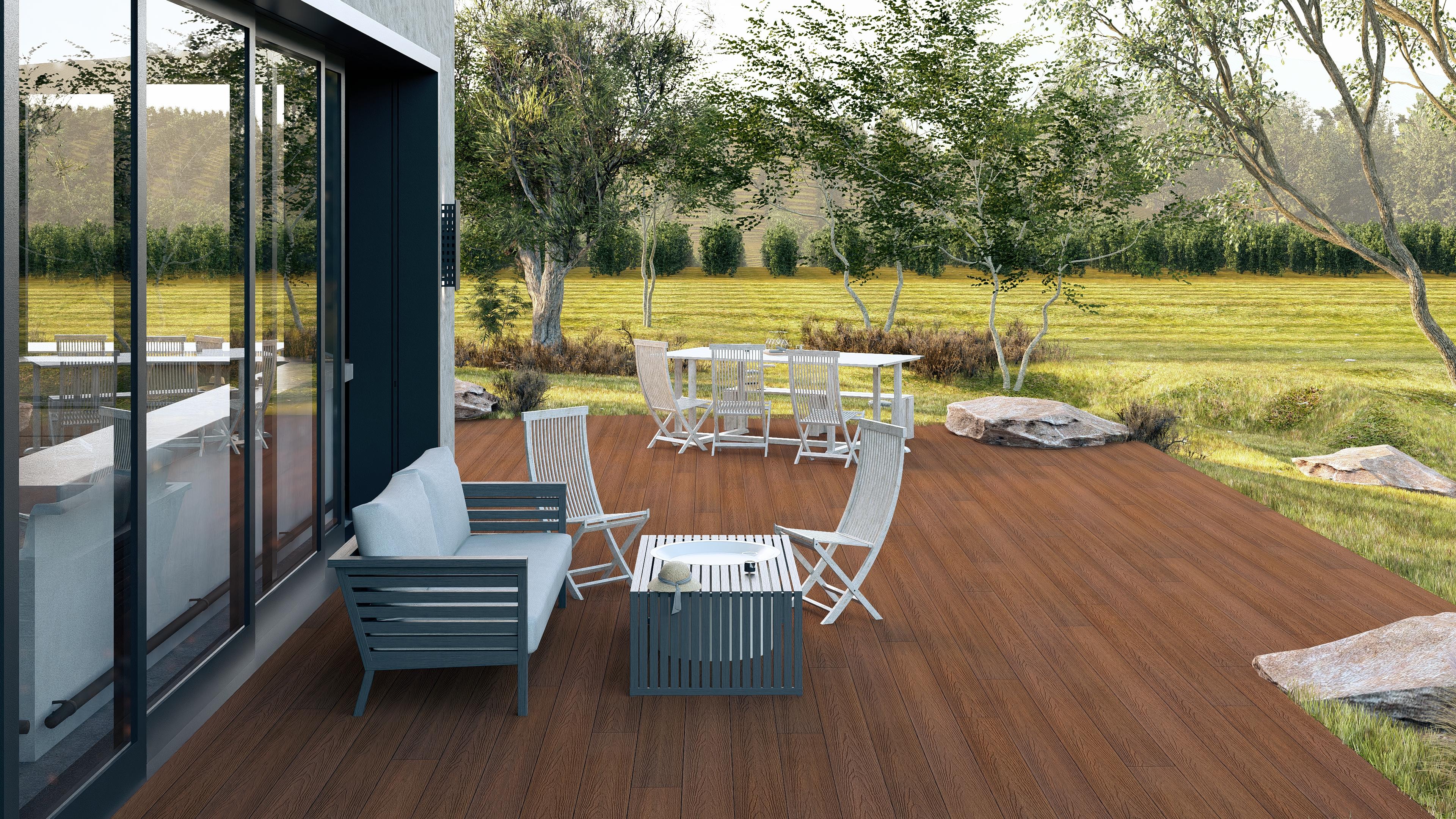 Pool-decking visualisation – mahagony